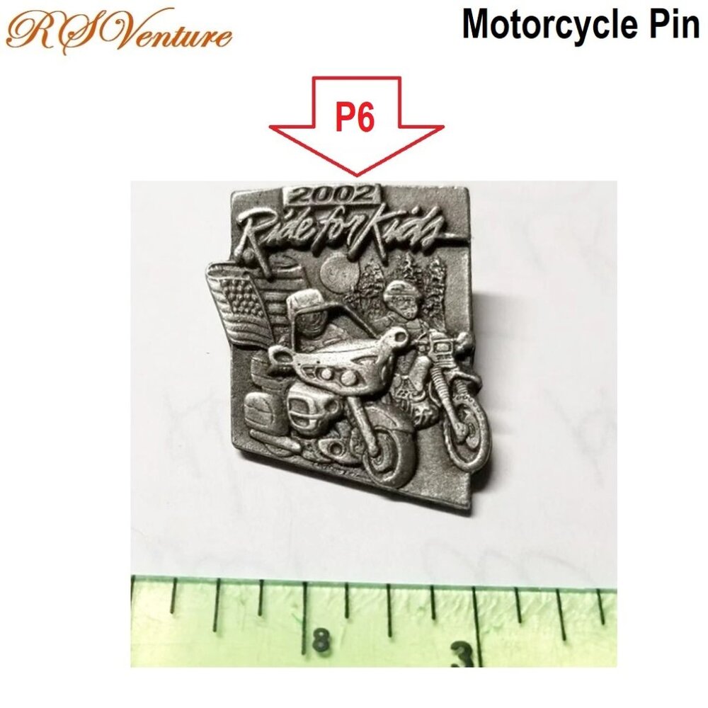 Buy 1 get 1 FREE, Vintage 2002 Ride for Kids Motorcycle Pin.
